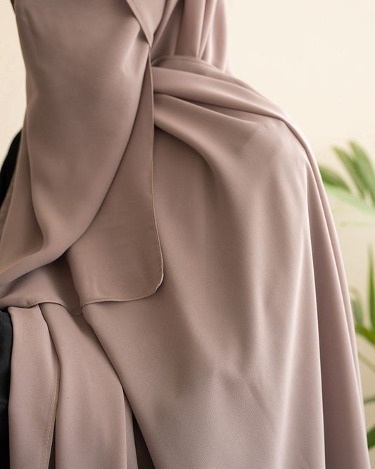 Georgette Hijab & Niqab Set - Light Brown